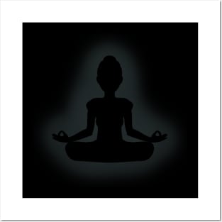 Meditation Stencil Effect Posters and Art